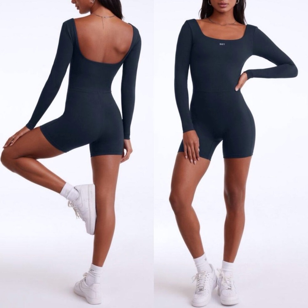 SET Active Navy Long Sleeve Jumpsuit